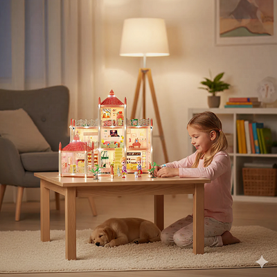 9 Rooms Villa Doll House with Light For Kids - alternate view