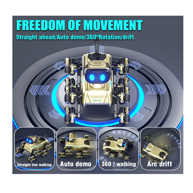 Robot Dog Model 8-Wheel Remote Control Stunt Car Hand Gesture