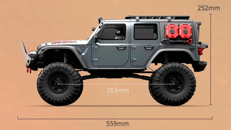 HB Toys R1016 - 1:10 4WD RC Rock Crawler Truck | Full Proportional Off-Road Climbing Car with Dual Motor, 2.4GHz Remote, LED Lights description image 29