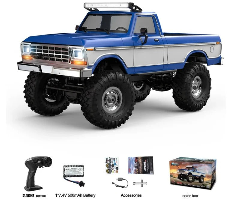 HB R1611 - 1:16 Scale 4WD RC Off-Road Crawler Truck, 2.4GHz Full Proportional Remote Control, IPX4 Water Resistant, LED Lights, RTR All-Terrain Climbing Vehicle description image 2