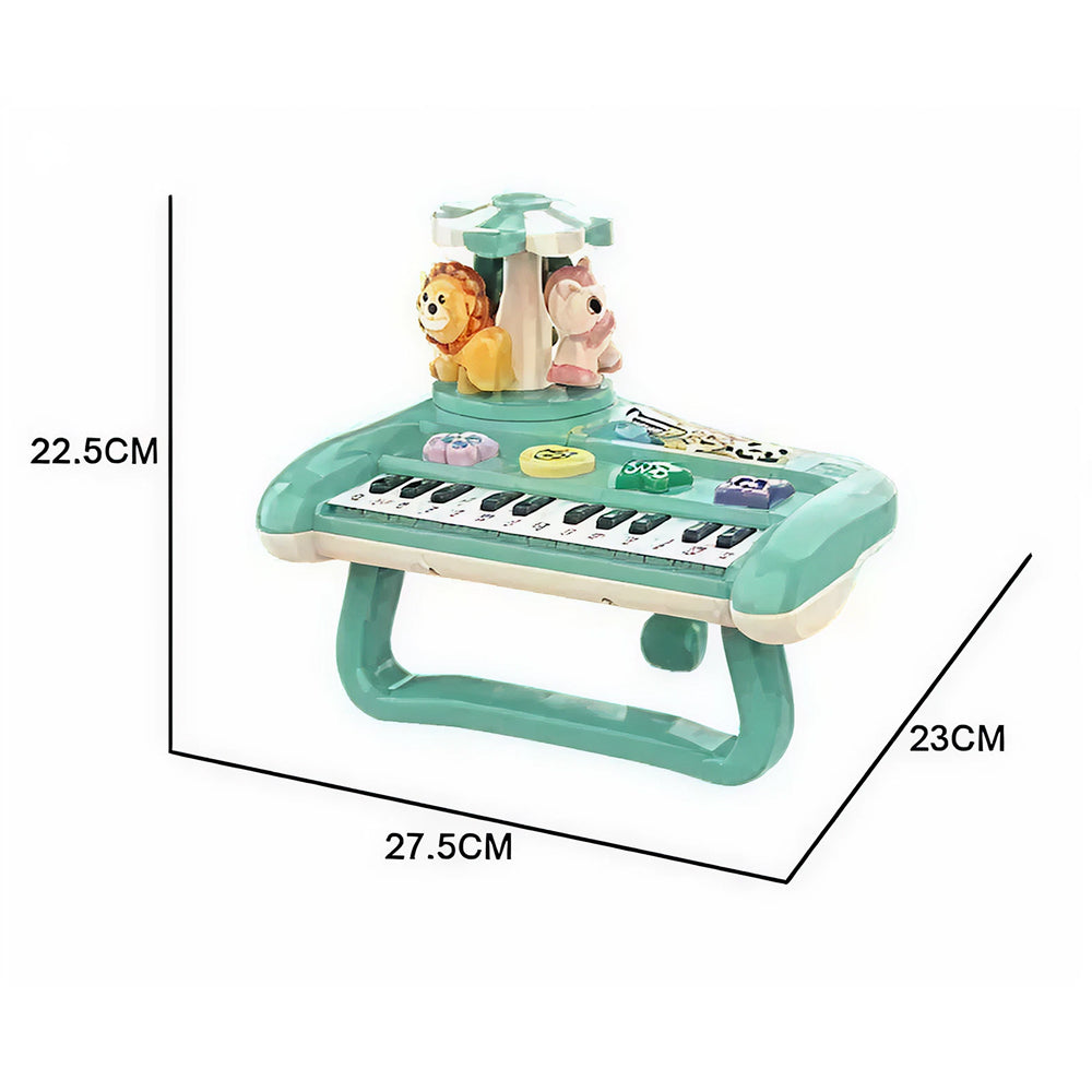 Animal Carousel Musical Keyboard Toy with Rotating Merry-Go-Round, Piano Keys, Animal Sounds, Lights & Learning Activities for Kids 3+ Years
