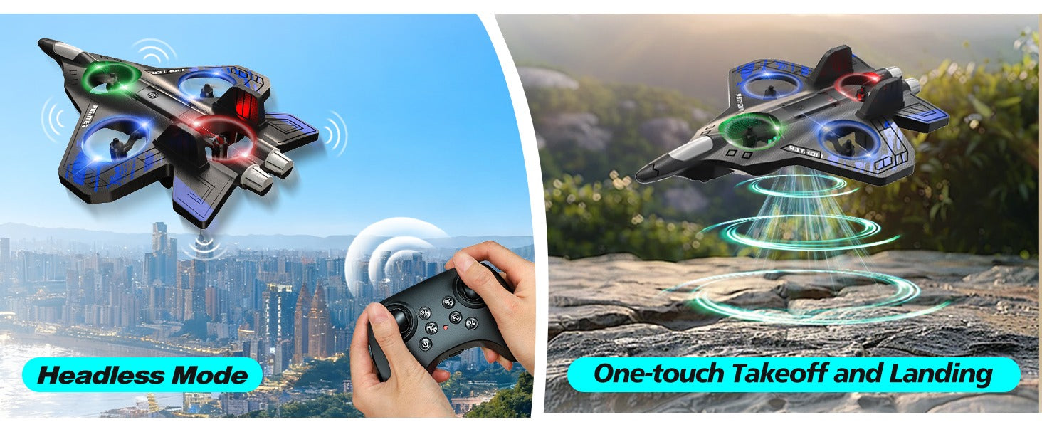 X25 Fighter Aircraft Plane Jet with 2 Batteries | Gravity Sensor RC Jet, 360° Flip, LED Lights, Rechargeable Toy description image 2