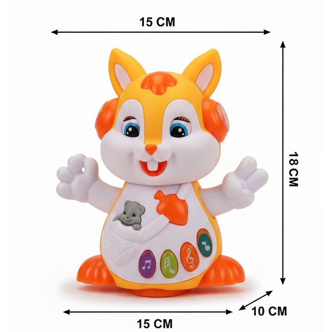 Dancing Squirrel Musical Toy with Baby Squirrel, Colorful Lights, Music & Interactive Dance Action for Kids 3+ Years