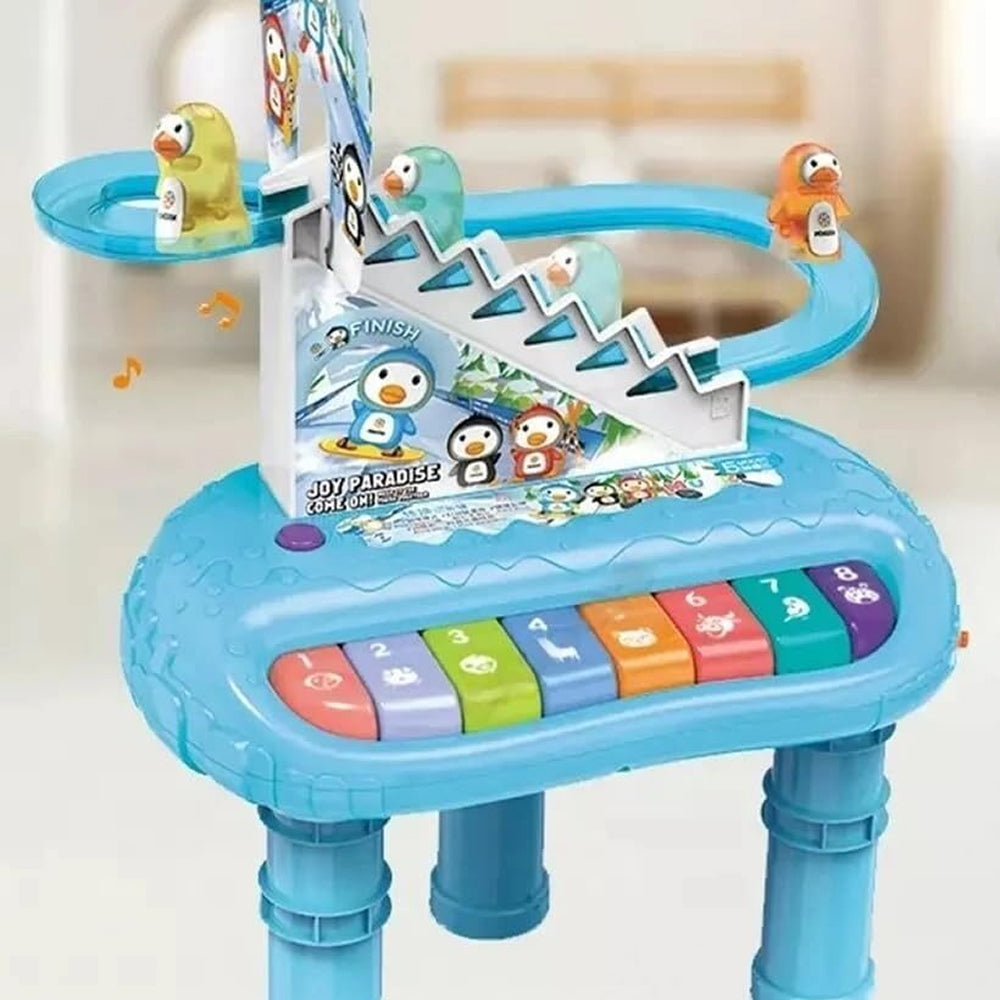 Penguin Climbing Stairs Musical Piano Toy with Moving Track, Lights & Sound | Educational Activity Toy for Kids 3+ Years