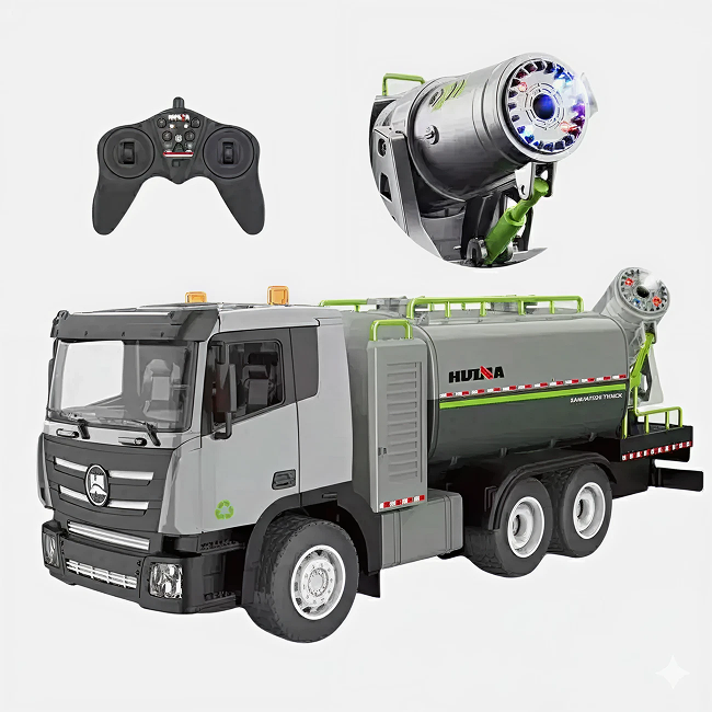 Huina 1316 1/18 Semi-alloy RC Mist Cannon Truck 2.4G 9CH Anti-smog Vehicles
