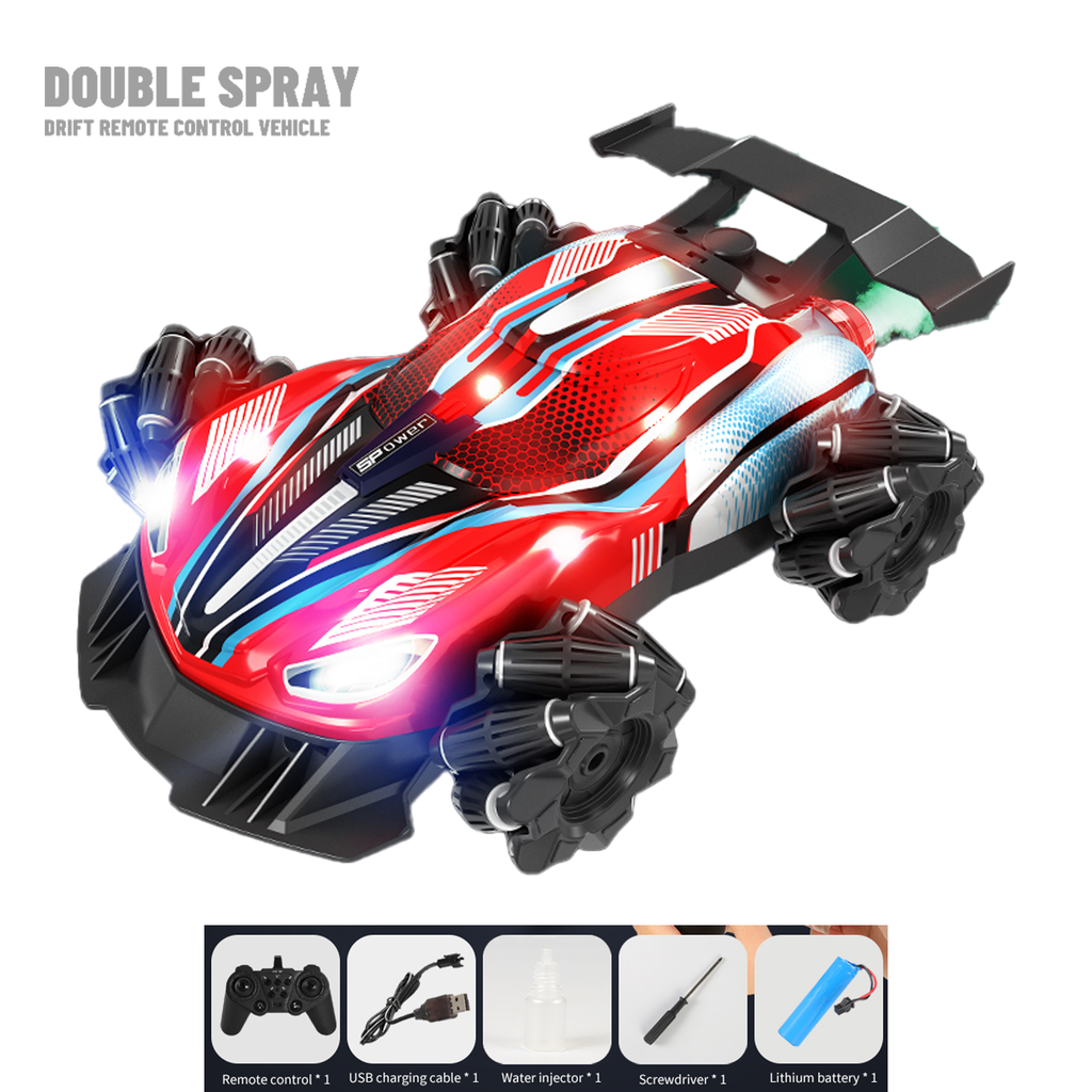 2.4GHz 4WD Omnidirectional Mecanum Wheel RC Stunt Car with 360° Drift, LED Lights & High-Speed Remote Control