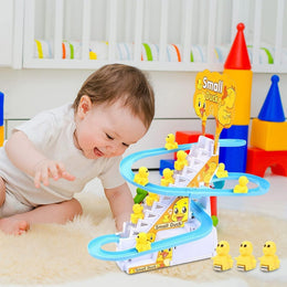 Duck Climbing Stairs Musical Track Toy with 3 Moving Ducks, Lights, Sound & Roller Coaster Track | Educational Toy for Kids 3+ Years secondary