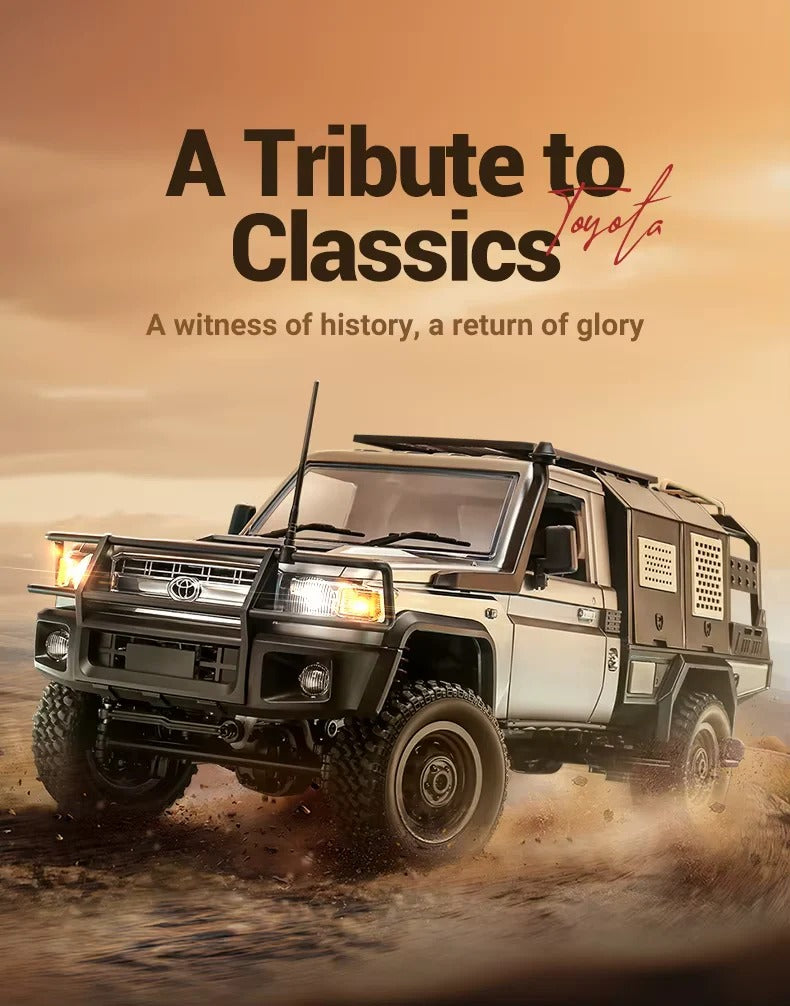 MNRC MN82S - 1:12 Toyota Land Cruiser LC79 RC Rock Crawler | 4WD 2.4GHz Full Proportional Off-Road Pickup Truck with LED Lights description image 2