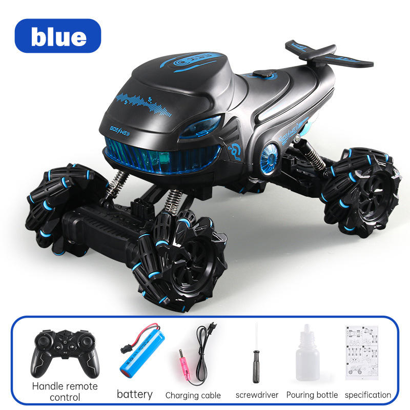 2.4GHz Shark Spray 4WD RC Stunt Car with Drift Racing, Climbing Action, LED Lights & Spray Mist Effects