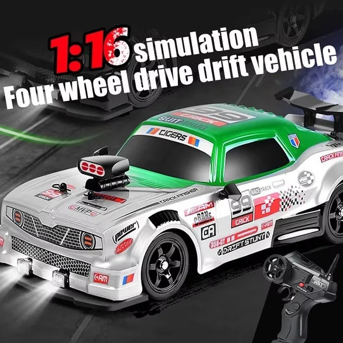 SC16A08-01  - 1:16 Scale 2.4GHz 4WD RC Racing Rally Drift Car with Spray Mist LED Lights High Speed Remote Control Stunt Car for Kids description image 2