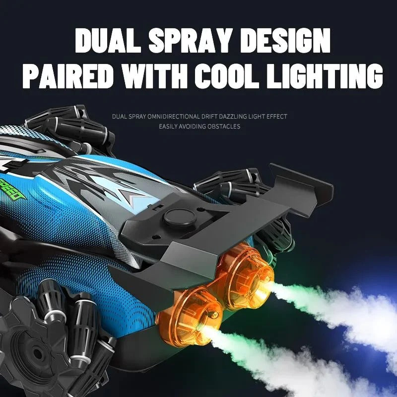 2.4GHz 4WD Omnidirectional Mecanum Wheel RC Stunt Car with 360° Drift, LED Lights & High-Speed Remote Control