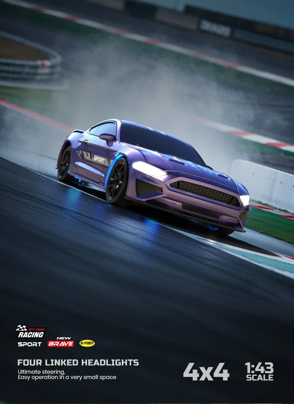 1:43 Scale 4WD RC Drift Car 2.4GHz Mini Remote Control Racing Car Toy - 8500 description image 2
