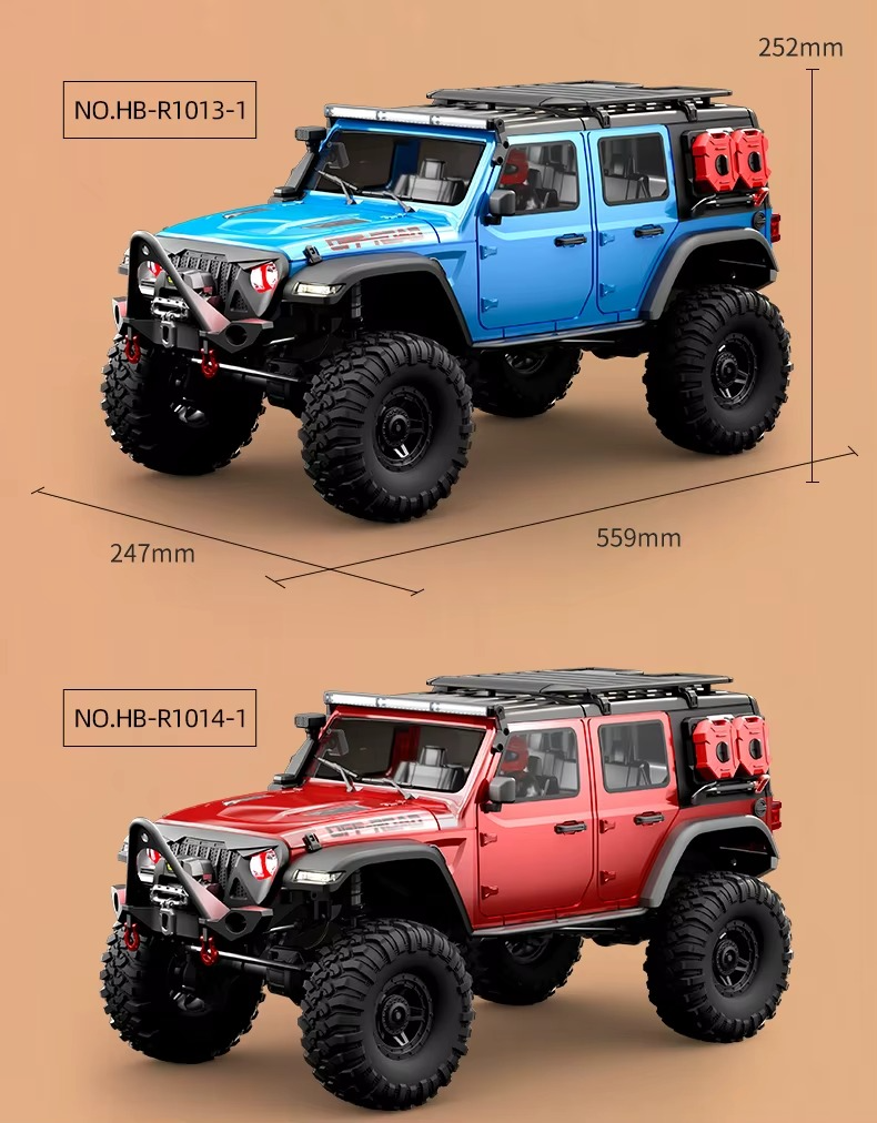 HB Toys R1012 - 1:10 4WD RC Rock Crawler Truck | Full Proportional Off-Road Climbing Car with 550 Motor, 2.4GHz Remote, LED Lights description image 30