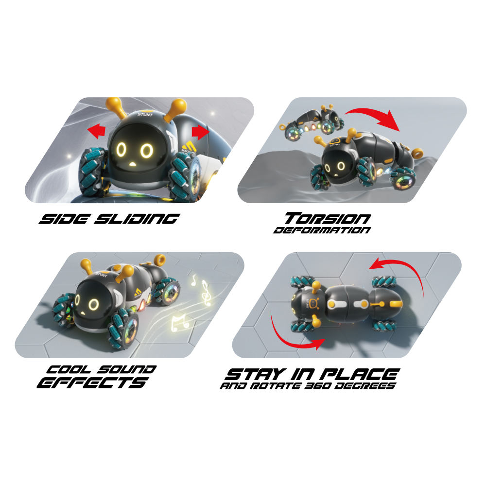 2.4G Stunt Insect 4WD with Spray Simulation Caterpillar Intelligent Double Remote Control Car