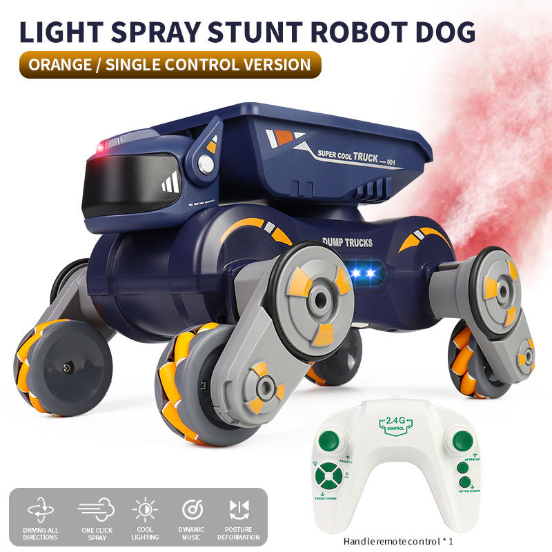 2.4G Remote Control Stunt Car Cross-Border New Spray Light Music Transforming Electronic Pet Toy