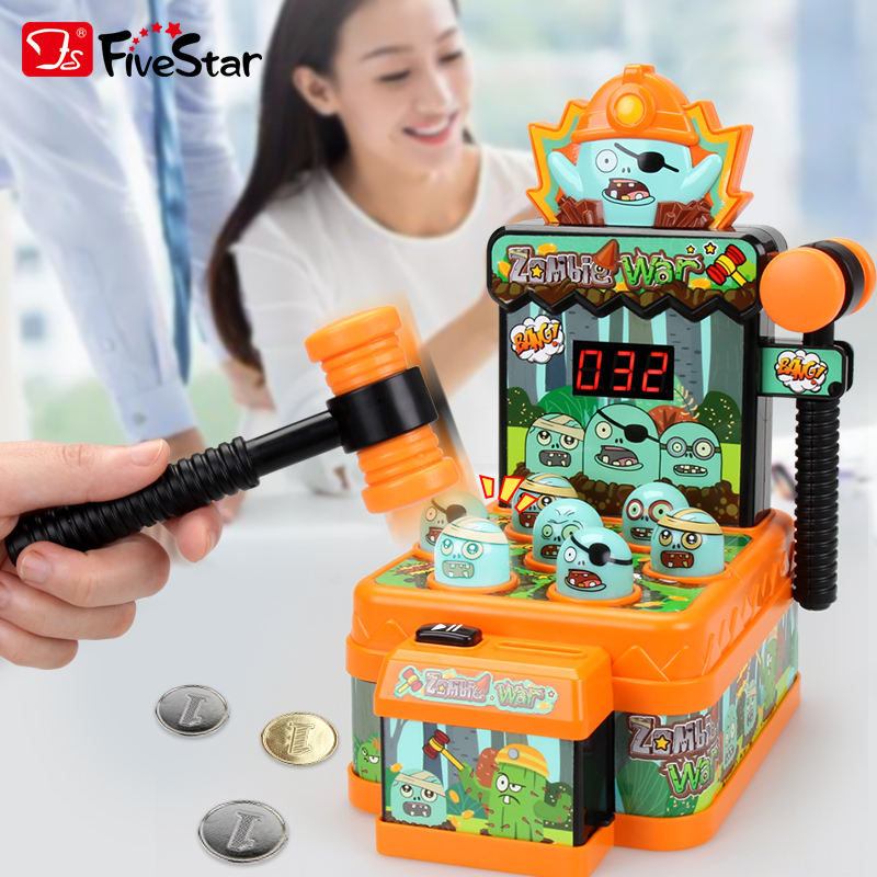 Whack-a-Mole Game with Musical Light Pop-up Features Plastic Hammer Fun for Kids