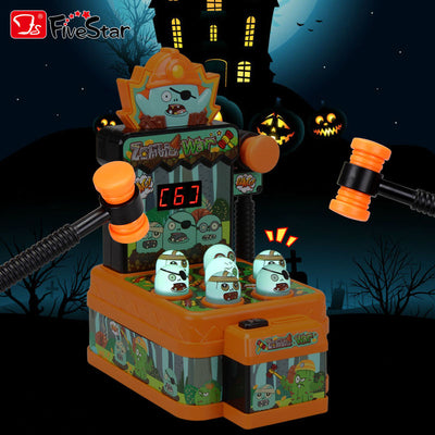 Zombie War Electronic Whack-a-Mole Arcade Game with Digital Score Display, Hammer Action, Sound Effects & Interactive Pop-Up Targets for Kids 3+ Years - alternate view