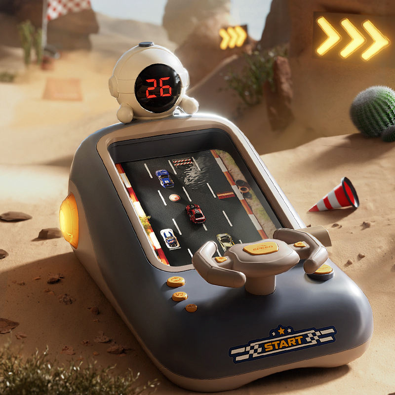 3D Mini Arcade Racing Game Toy Interactive Tabletop Car Racing Challenge Playset for Kids