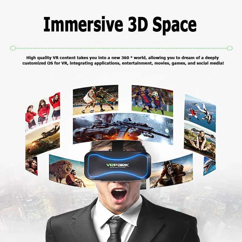 3D VR Headset for Smartphones | Portable Virtual Reality Goggles for Kids & Adults