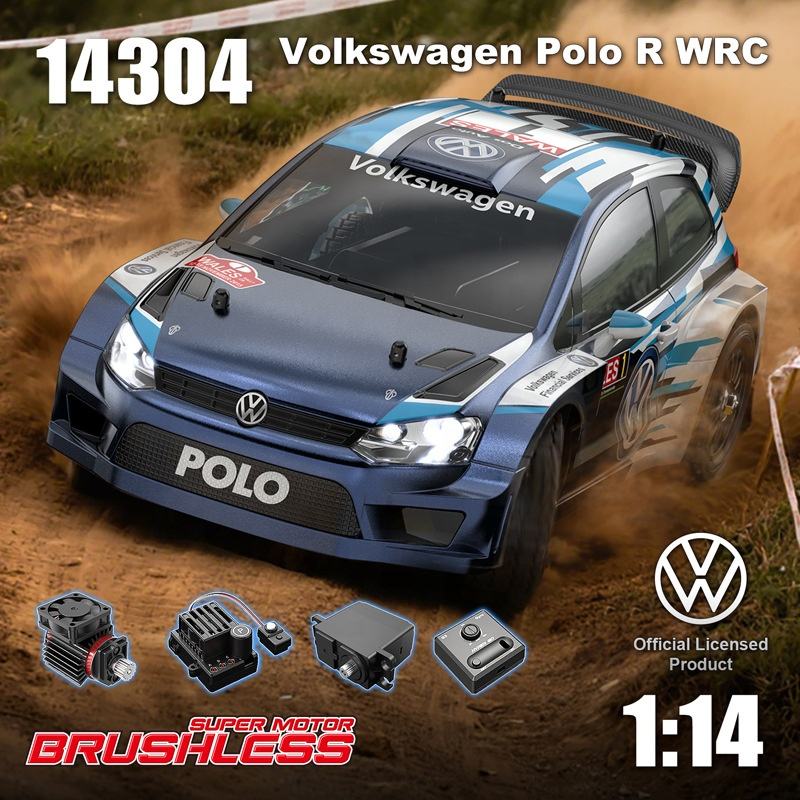 MJX Hyper Go 14304 - Volkswagen Polo R WRC RC Car 1:14 High Speed RC Car Independent Esc Simulation Toy Car with Brushless Motor