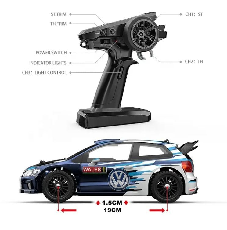 MJX Hyper Go 14304 - Volkswagen Polo R WRC RC Car 1:14 High Speed RC Car Independent Esc Simulation Toy Car with Brushless Motor