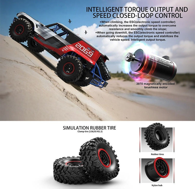 MJX Hyper Go H8P - 1:8 Ford Bronco R Baja 1000 Official Licensed RC Rock Crawler | Brushless FOC 4WD RTR, 2-Speed Metal Transmission, Aluminum Portal Axles