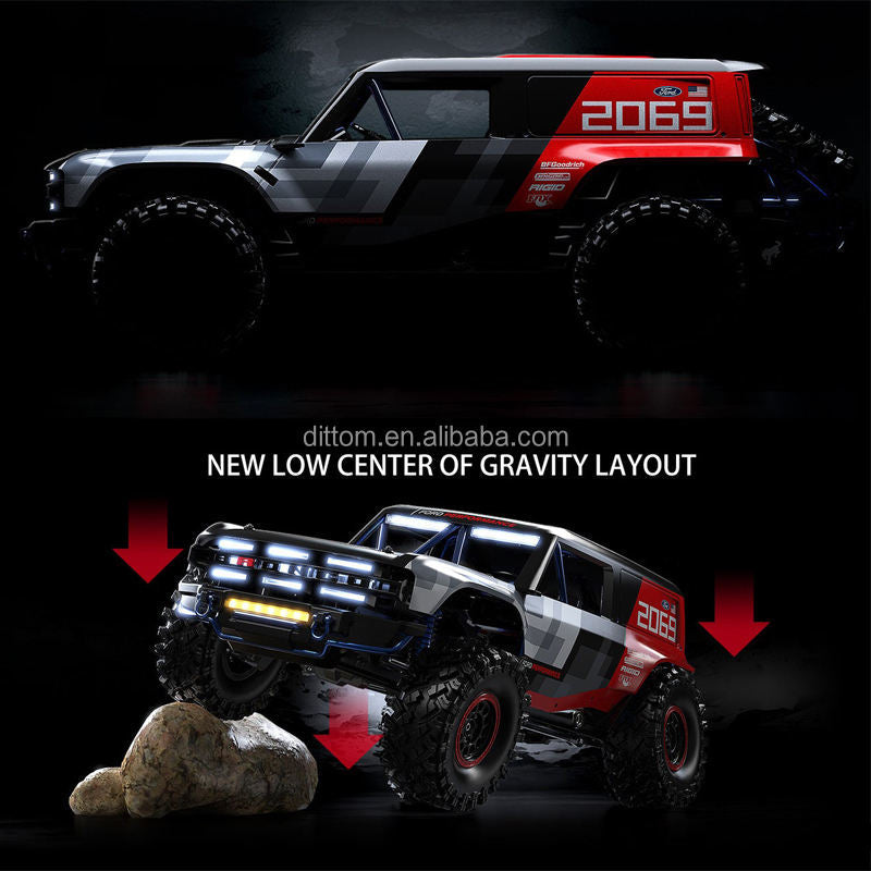 MJX Hyper Go H8P - 1:8 Ford Bronco R Baja 1000 Official Licensed RC Rock Crawler | Brushless FOC 4WD RTR, 2-Speed Metal Transmission, Aluminum Portal Axles
