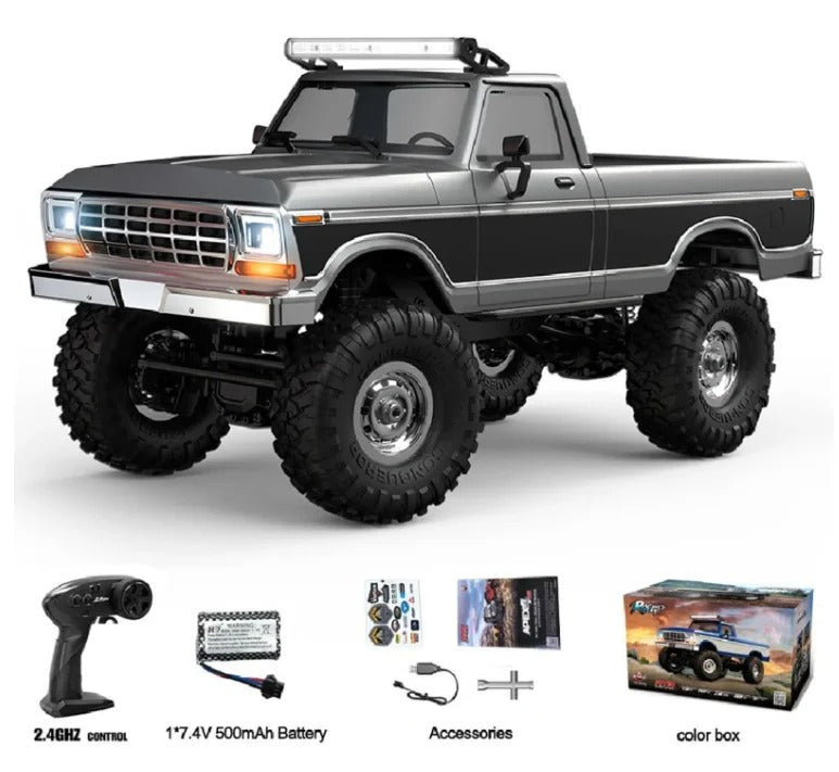 HB R1611 - 1:16 Scale 4WD RC Off-Road Crawler Truck, 2.4GHz Full Proportional Remote Control, IPX4 Water Resistant, LED Lights, RTR All-Terrain Climbing Vehicle description image 3