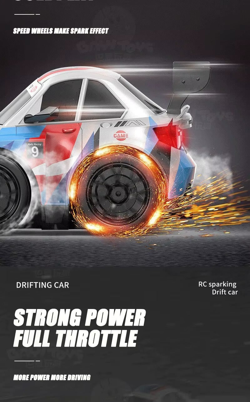 SM4 BMW M4 - Short Axis Spark Drift RC Car 2.4GHz Remote Control Racing Car with LED Lights, Spark Effect, Drift Tires, Rechargeable High Speed RC Car for Kids description image 3