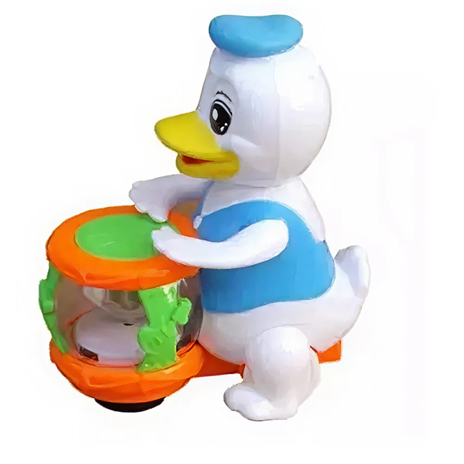 Musical Drumming Duck Toy with LED Light-Up Drum, Rhythm Sounds, Flashing Lights & Animated Drum Beat Action for Kids 3+ Years
