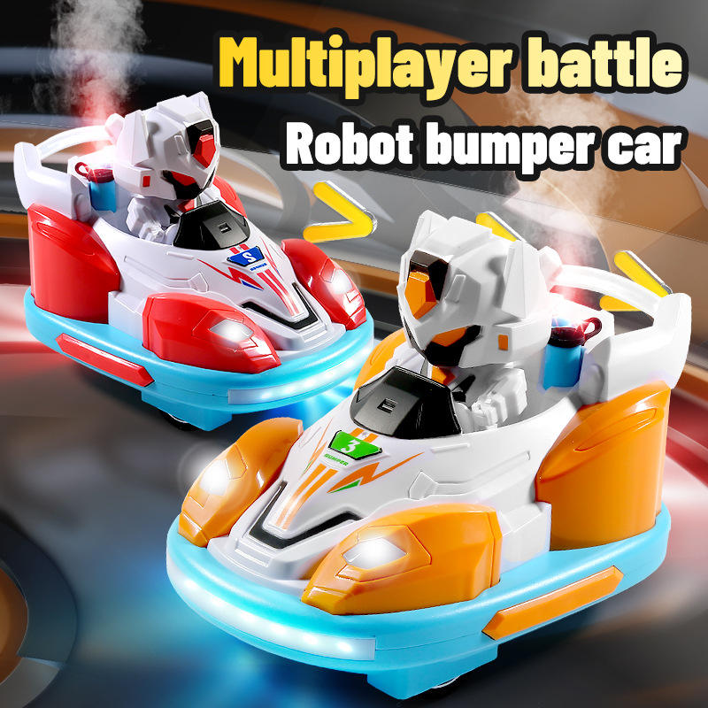 Remote Control Robot Bumper Battle Car Set with Lights Interactive 2 Player Multiplayer Toy for Kids
