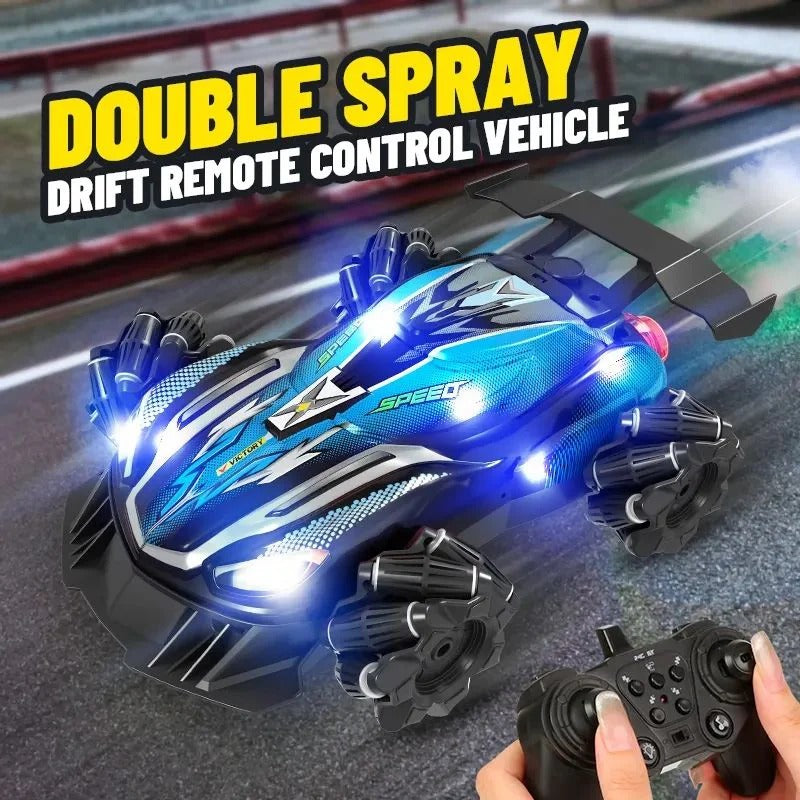 2.4GHz 4WD Omnidirectional Mecanum Wheel RC Stunt Car with 360° Drift, LED Lights & High-Speed Remote Control
