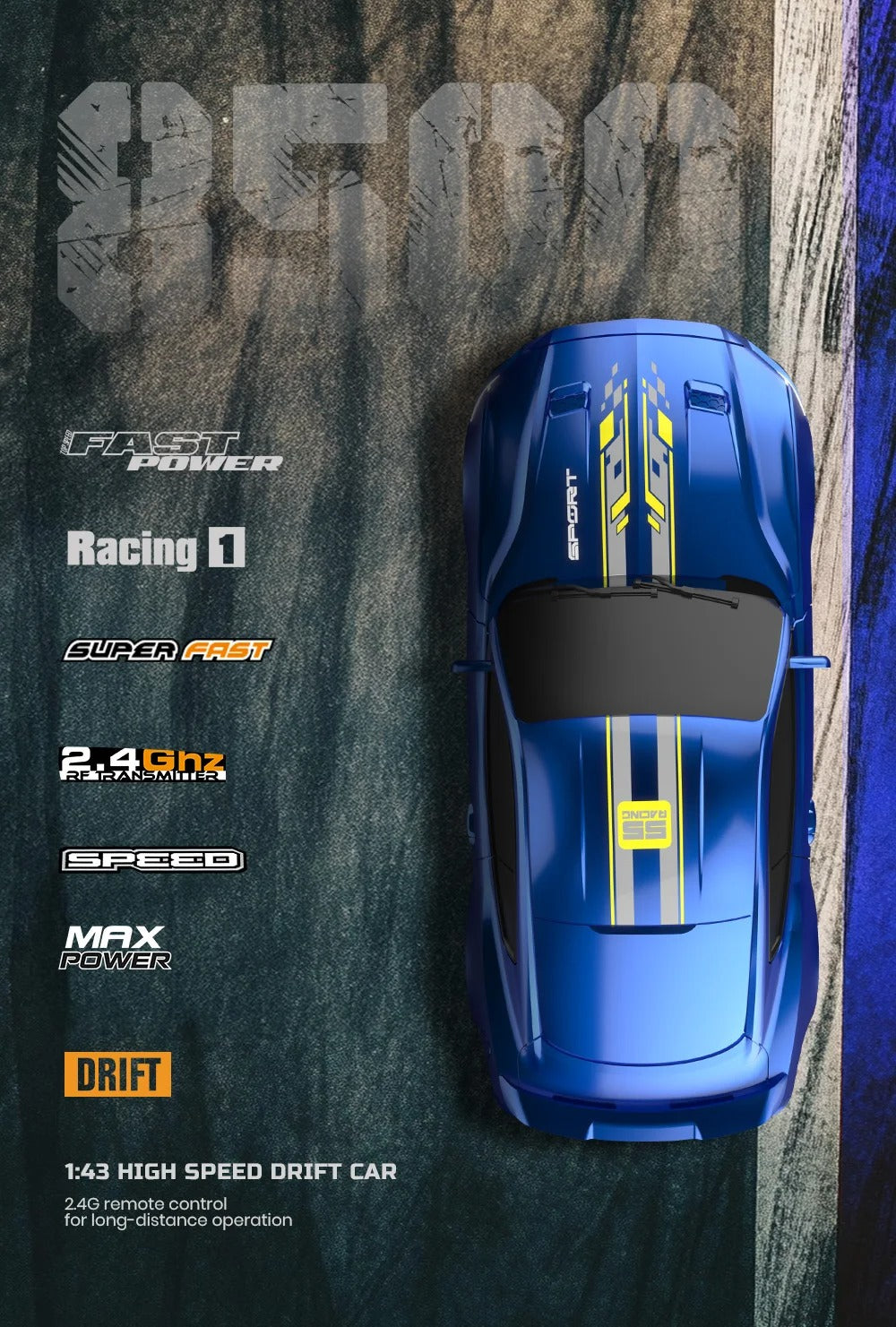 1:43 Scale 4WD RC Drift Car 2.4GHz Mini Remote Control Racing Car Toy - 8500 description image 3