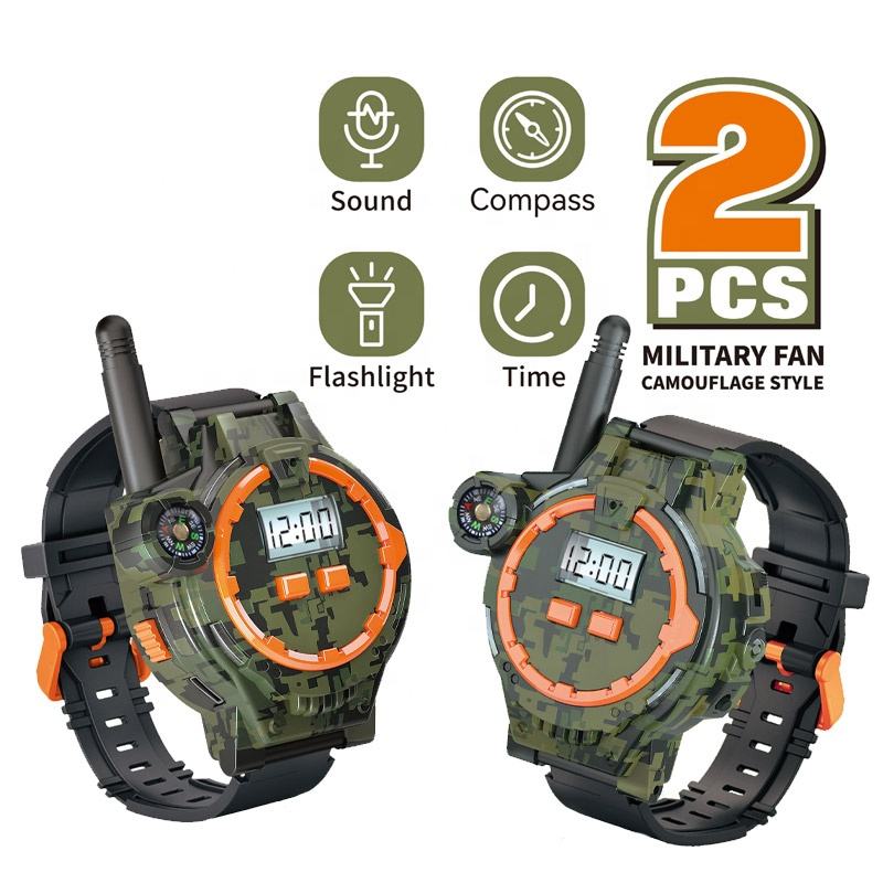 200M Long Range Walkie Talkie Watch Set for Kids with Flashlight, Compass & 2-Way Communication