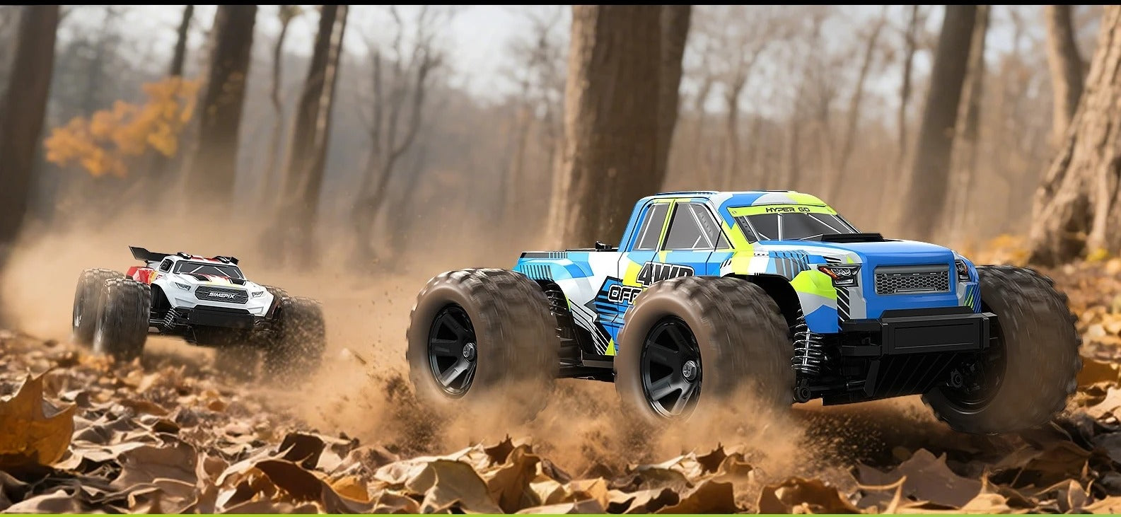 MJX Hyper Go 18208 - 1:18 Scale 4WD RC Off-Road Monster Truck with 2.4GHz Remote Control, 30KM/H High-Speed Racing Car, 380 Brushed Motor, 7.4V Rechargeable Battery, Ready-to-Run for Kids & Adults description image 3
