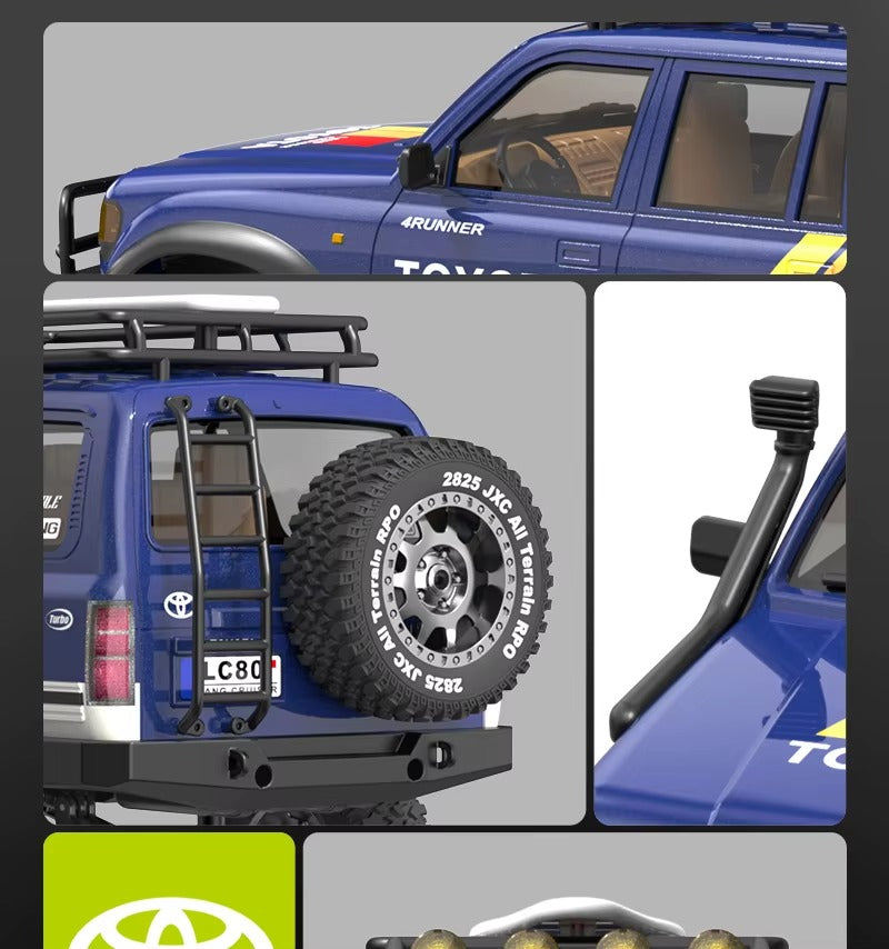JXC LC80 - 1:12 Toyota Land Cruiser RC Car | 4WD 2.4GHz Remote Control Off-Road Rock Crawler Truck with LED Lights, Realistic Body & Full Function Control description image 4