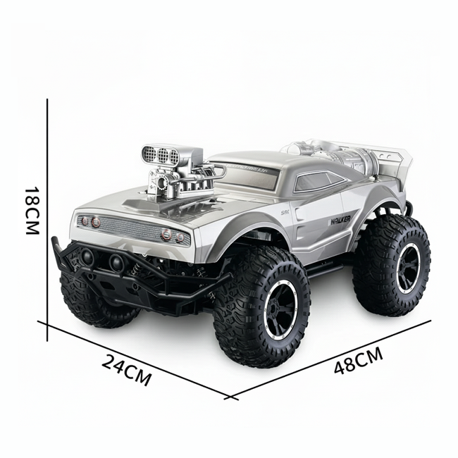 2.4GHz High-Speed 15km+/hour 4WD RC Off-Road Monster Truck with LED Lights, Shock Suspension & All-Terrain Climbing Performance