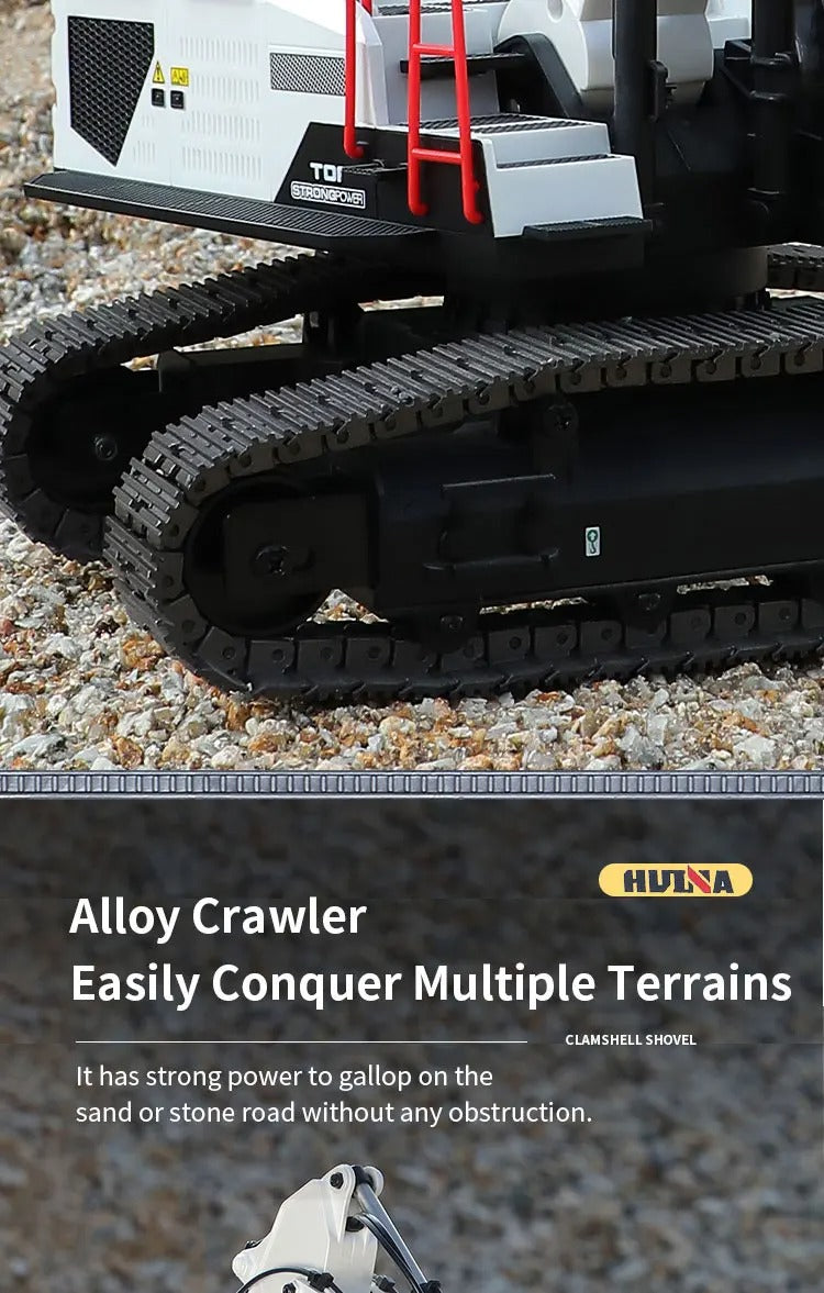 Huina 1594 - 1:14 RC Excavator 22CH Alloy Metal Construction Truck 2.4GHz 360° Remote Control Engineering Digger Toy description image 4