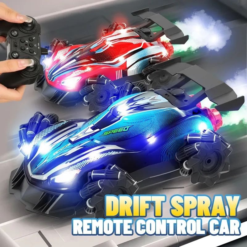 2.4GHz 4WD Omnidirectional Mecanum Wheel RC Stunt Car with 360° Drift, LED Lights & High-Speed Remote Control