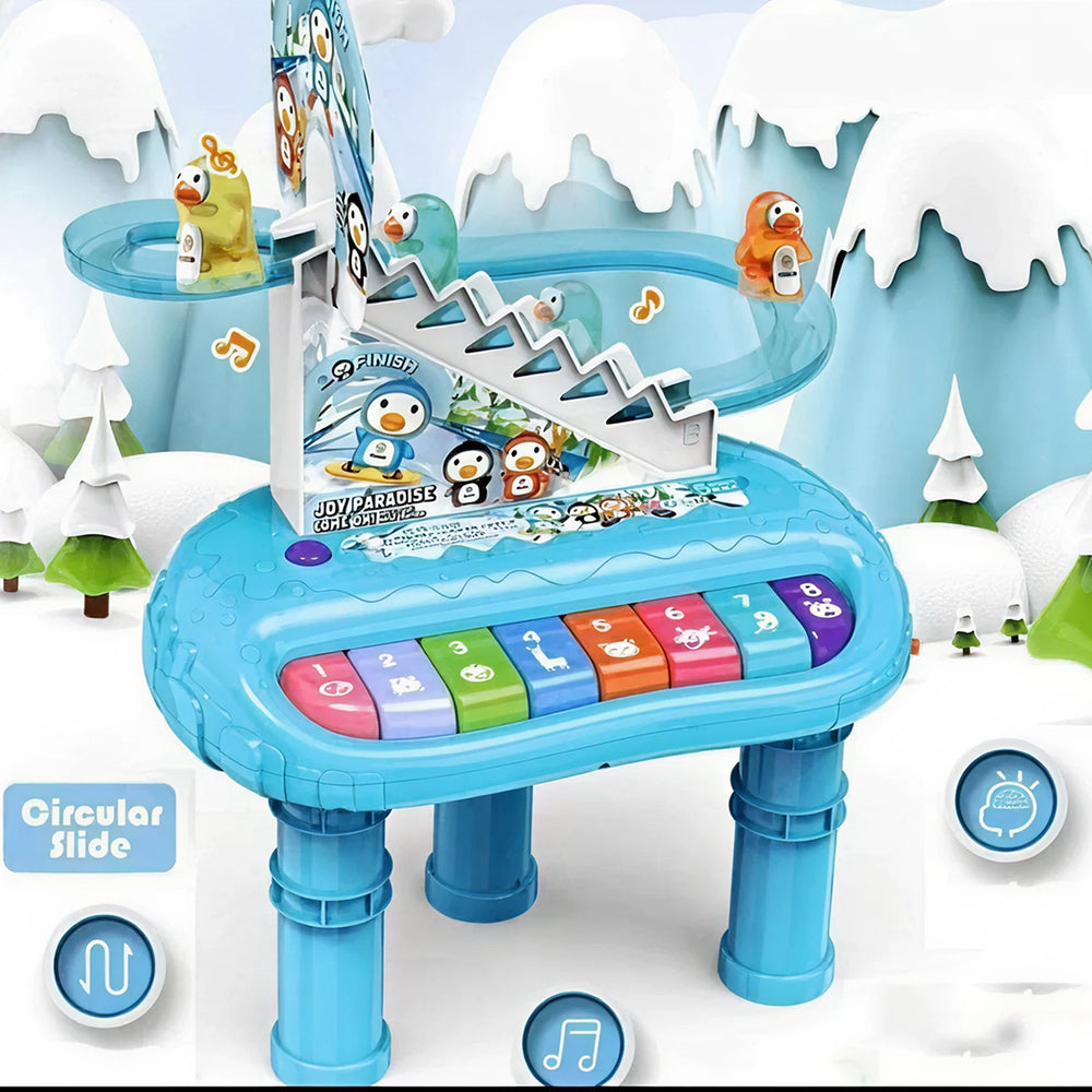 Penguin Climbing Stairs Musical Piano Toy with Moving Track, Lights & Sound | Educational Activity Toy for Kids 3+ Years