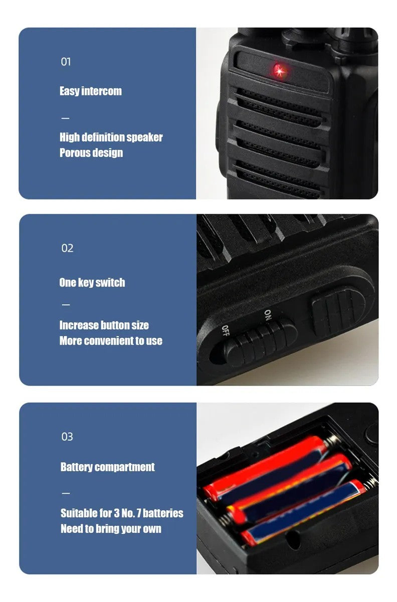 200 Meters Walkie Talkie Set for Kids & Outdoor Adventures | 2PCS Long Range Intercom Radios