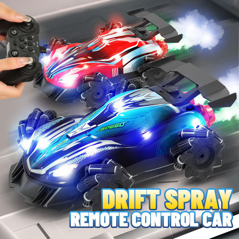 2.4GHz 4WD Omnidirectional Mecanum Wheel RC Stunt Car with 360° Drift, LED Lights & High-Speed Remote Control