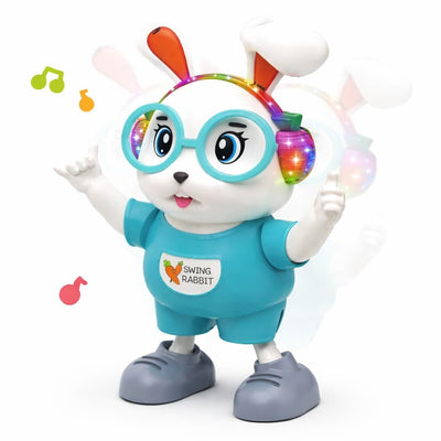 Kids Dancing Rabbit Toy Light & Music Interactive Bunny with Colorful LED Effects (Multicolor)