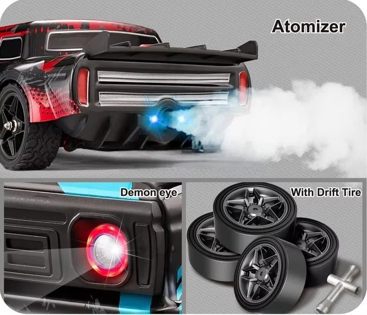 Hospeed 16351 - 1:16 4WD RC Drift Car – 2.4GHz High-Speed Racing Car with Dual Drift & Off-Road Tires, LED Lights & Precision Control description image 6