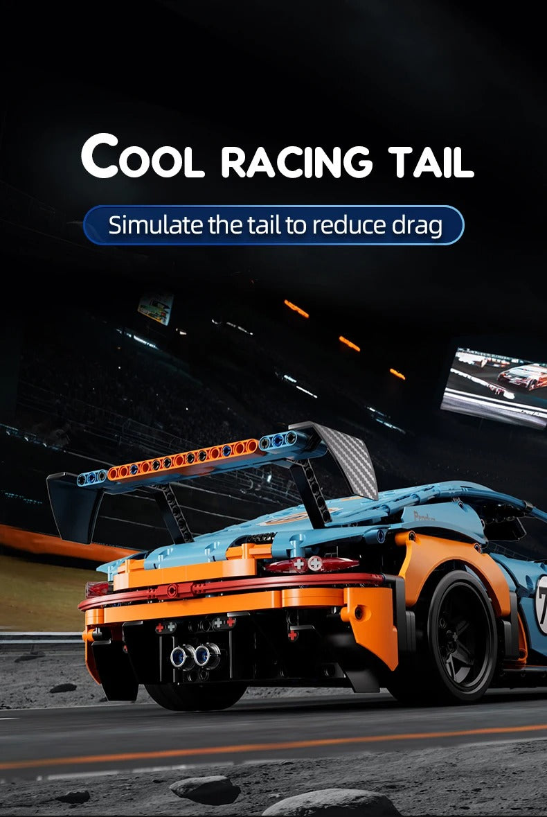 Machine Player 66624 - 1:10 Scale Racing Car Building Blocks Set, 1620+ Piece GT3 Sports Car Model Kit, Detailed Race Car Construction Set with Upgradeable RC Function, STEM Toy for Kids & Adults description image 5