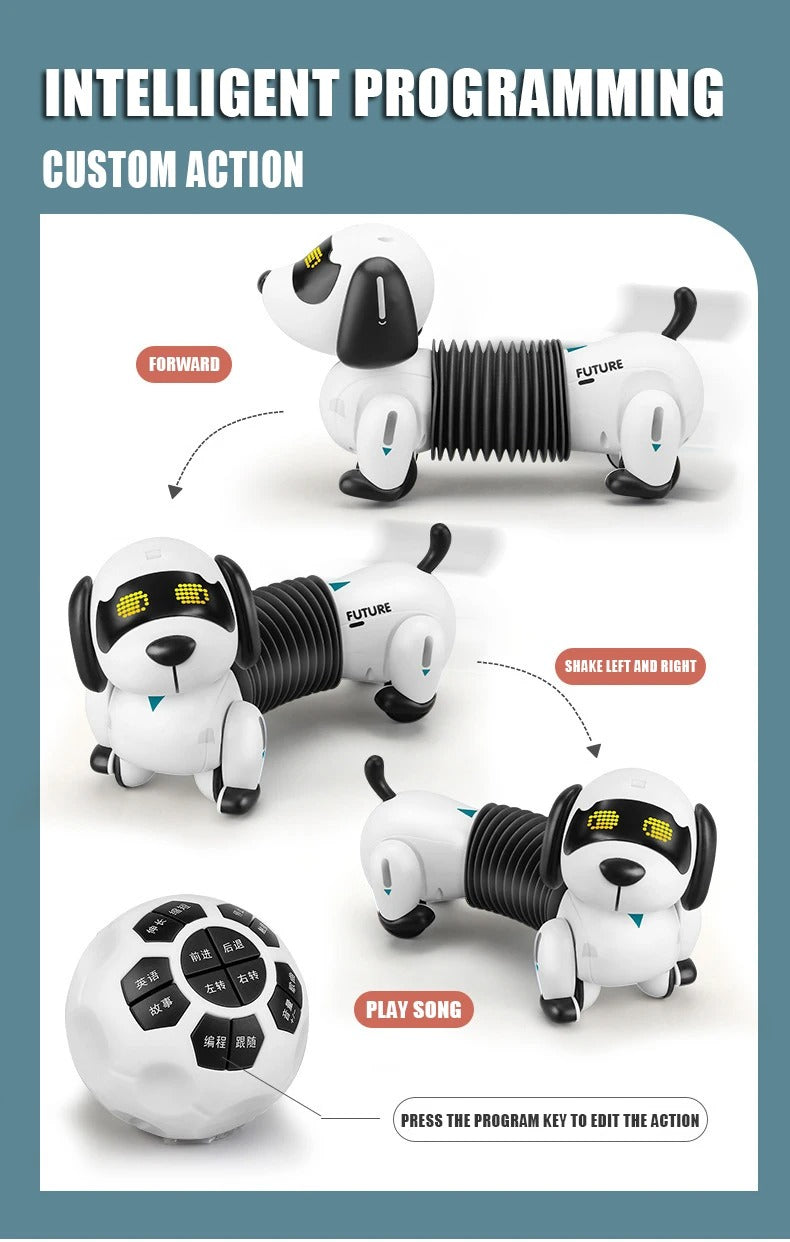 Smart Dachshund Robot Dog Toy Remote Control Interactive Electronic Pet with Touch Sensor Follow Function Music Dance Walking for Kids - K22 description image 5