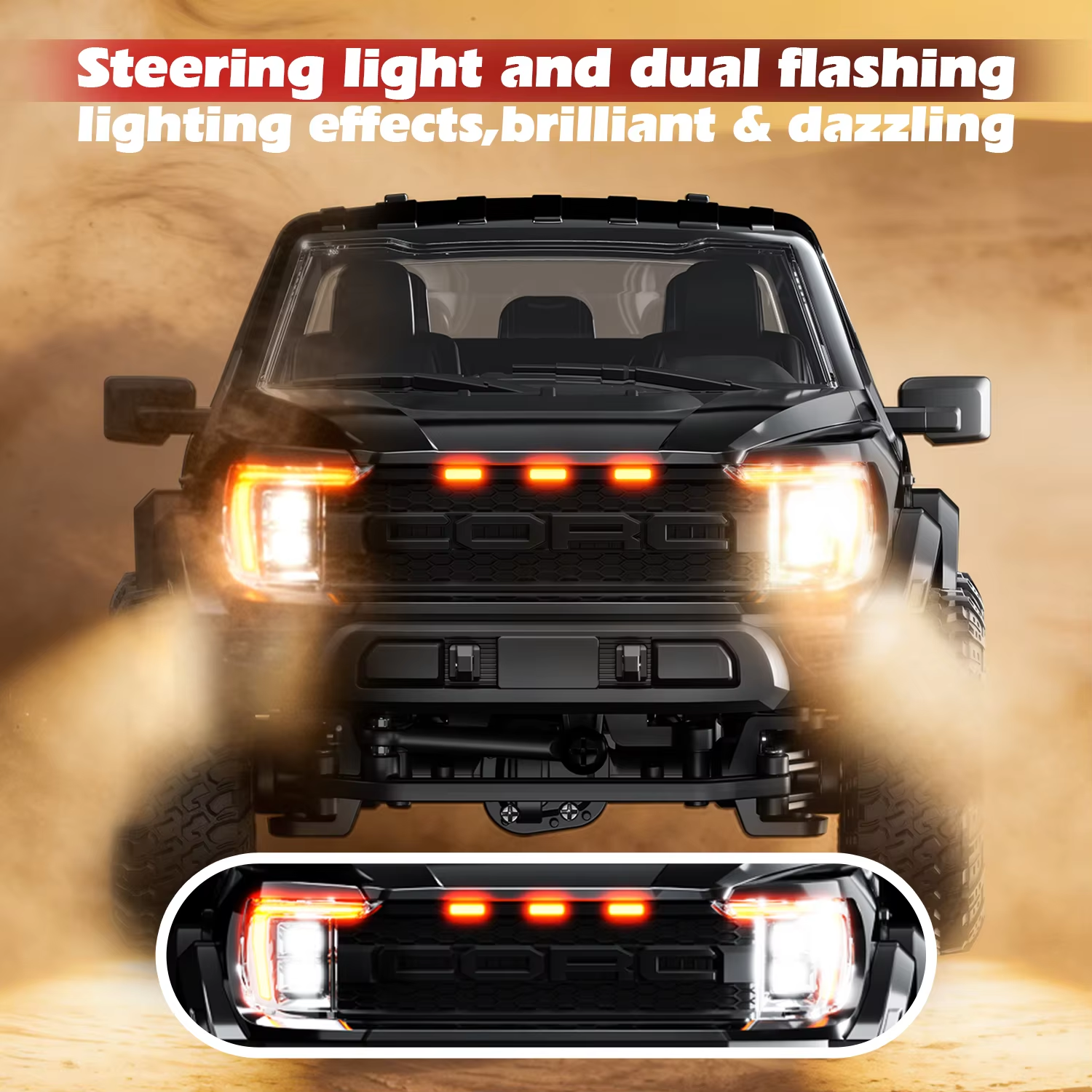 Hstar F150- 1:12 Scale Raptor 4WD RC Off-Road Truck with 2.4GHz Remote Control, Rechargeable Battery, Ready-to-Run All Terrain Remote Control Pickup Truck for Kids & Adults description image 5