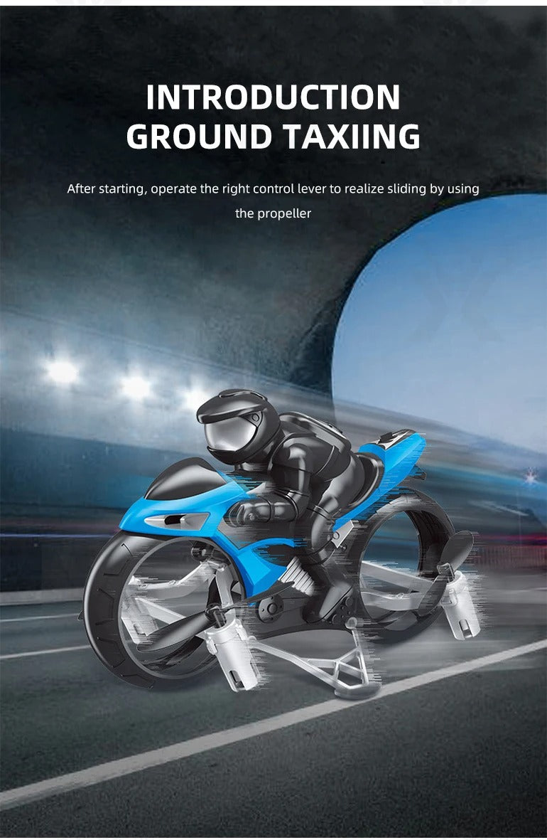 AF903 2-in-1 RC Flying Motorcycle Toy | 2.4GHz Land & Air Quadcopter with 360° Flips, LED Lights & Rechargeable Battery description image 5