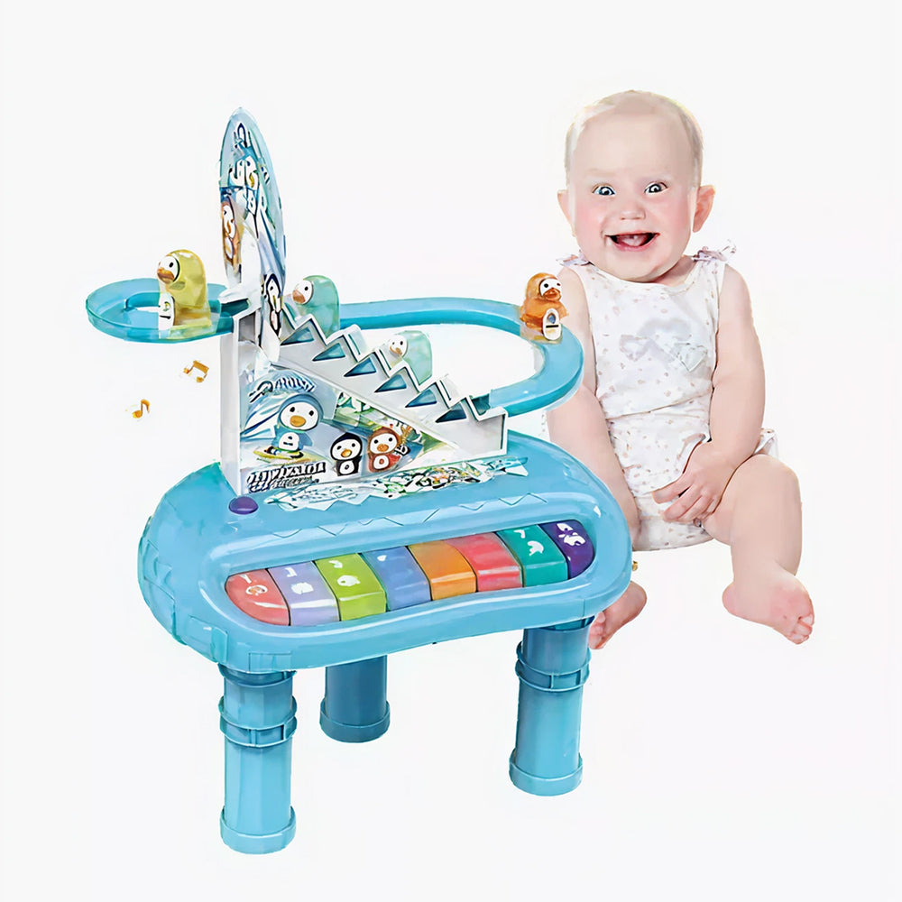 Penguin Climbing Stairs Musical Piano Toy with Moving Track, Lights & Sound | Educational Activity Toy for Kids 3+ Years