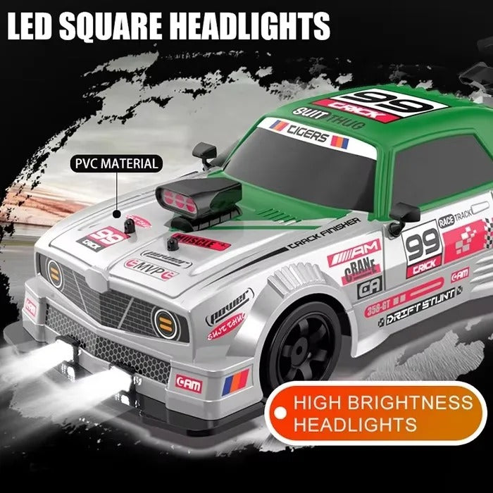 SC16A08-01  - 1:16 Scale 2.4GHz 4WD RC Racing Rally Drift Car with Spray Mist LED Lights High Speed Remote Control Stunt Car for Kids description image 5